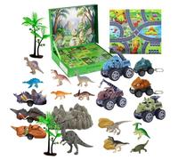 Calendrier Avvento Dei Dinosauri 2025 - Calendario Per Il Conto Alla Rovescia Di Natale Di 24 Giorni Per Bambini | Set Giocattoli Dinosauri Natalizi, voiture Dinosaui E Mini Giocattoli
