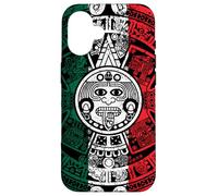 Calendrier aztèque Maya, Pierre du Soleil, Drapeau du Mexique Vieilli Coque pour iPhone 16