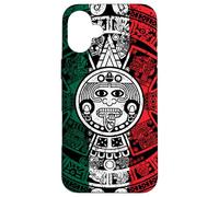Calendrier aztèque Maya, Pierre du Soleil, Drapeau du Mexique Vieilli Coque pour iPhone 16 Plus