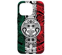 Calendrier aztèque Maya, Pierre du Soleil, Drapeau du Mexique Vieilli Coque pour iPhone 16 Pro