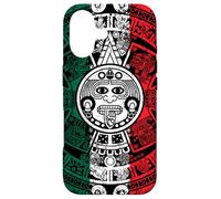 Calendrier aztèque Maya, Pierre du Soleil, Drapeau du Mexique Vieilli Coque pour iPhone 17