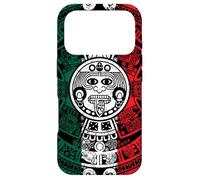 Calendrier aztèque Maya, Pierre du Soleil, Drapeau du Mexique Vieilli Coque pour iPhone 17 Pro