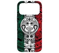 Calendrier aztèque Maya, Pierre du Soleil, Drapeau du Mexique Vieilli Coque pour iPhone 17 Pro Max