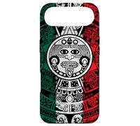 Calendrier aztèque Maya, Pierre du Soleil, Drapeau du Mexique Vieilli Coque pour iPhone Air