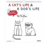 Calendrier BD Dessin Humour Chat e Chien 2026 Bd Cat's life (TN) + offert un agenda de poche