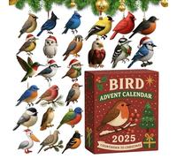 Calendrier Birds Of Presence 2025 - Calendrierr De Compte À Rebours De Noël En Acrylique 2D, Calendrier De L'Avent D'ornement D'oiseaux Pour Les Amoureux De La Nature, Décoration De Vacances Pour Arb