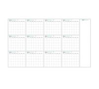 Calendrier blanc effaçable à sec - 86,36 x 147,32 cm - Calendrier vierge réutilisable pour mur, planificateur mural annuel sur 12 mois, grands tableaux effaçables pour bureau, école