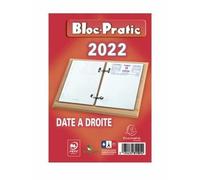 Calendrier bloc-pratic 2022 - Date à droite - 8.2 x 12 cm - Exacompta