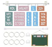 Calendrier Boho Flip pour la salle de classe 1 set Paper Classroom Flip Calendar avec support de métal réglable Facile pour la décoration la pièce.