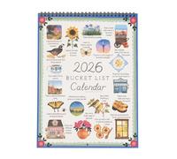 Calendrier Bucket List 2026,Calendrier Mural Vertical de 12 mois,Agenda Inspirant Pour Planifier Objectifs Horaires D'étude Emplois Du Temps Scolaires Tâches