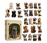 Calendrier Cat Countdown | Flexible | 26x18x3cm | Cat Calendrier Du Compte À Rebours De Noël | Calendriers De L'Avent De Pendentif Mignon De Chaton | Fabrication Matérielle Solide Robuste | Pour La Ma