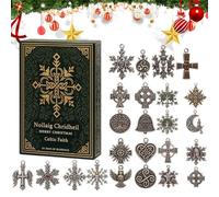 Calendrier celtique de l'Avent 2D - Vacances d'hiver - Souvenir | Compte à rebours pour Noël, ornements celtiques pour sapin de Noël, fenêtre, mur, adultes, adolescents, enfants