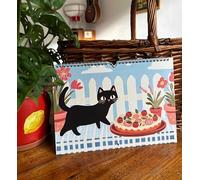 Calendrier chat 2026 "Le chat noir en cuisine" - calendrier amoureux des chats - décoration murale - style cottagecore
