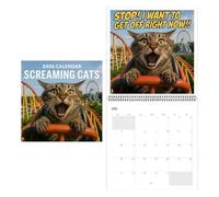 Calendrier Chat,Calendrier Chat Hurlant 2026 - Avec Des Illustrations Hilarantes De Chaton 12 Mois Pour Halloween Studio Photo Animé Vacances - Studio Photo Adulte Animé Cadeau