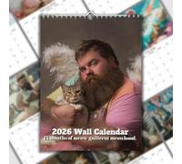 Calendrier Chat Rigolo 2026, Calendrier Mural Papa Chat, Agenda 12 Mois, Décoration Murale Verticale À Accrocher Pour Les Préparatifs Des Fêtes, Les Routines Personnelles, La Cuisine, Le Bureau