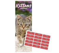 Calendrier Chatons 2026 au format slim | Avec autocollants d’organisation offerts