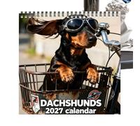 Calendrier Chien 2027 Planner Drôle Et Suspendable 12 Mois Janvier À