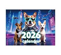 Calendrier Chiens 2026 | Agenda Mensuel Technologie Animaux 12 Mois - Calendrier Animal Suspendable - Pour Salon Chambre Bureau Salle De Classe Bureau École Atelier Studio Dortoir Étudiants Enseignant