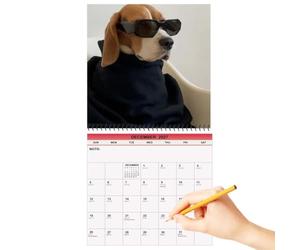 Calendrier chiens 2027 Planificateur de gestion du temps avec empreintes de