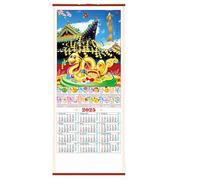 Calendrier chinois 2025 Année du Serpent Calendrier mural lunaire 12, 5 x 30 pouces à suspendre pour la maison, le bureau, l'école, décoration traditionnelle du Nouvel An