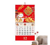 Calendrier chinois 2025, calendrier du Nouvel An chinois, calendrier mural lunaire 2025 | Calendrier d'organisation et de planification, l'année de la décoration serpent pour la décoration de la