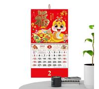 Calendrier chinois 2025 - Calendrier mural du Nouvel An lunaire 2025 | Fournitures de festival du printemps, l'année de la décoration du serpent, calendrier d'organisation et de planification pour