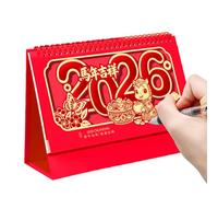 Calendrier chinois 2026, planificateur mensuel du Nouvel An, calendrier de bureau année du cheval, design décoratif élégant, robuste et facile à utiliser, pour la maison, le bureau, le salon, la