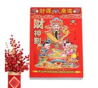 Calendrier chinois 2026 - Planificateur mural pour chevaux - Calendrier lunaire de l'année du cheval | Pour planifier un rendez-vous, un festival de printemps, un bureau, une chambre, le