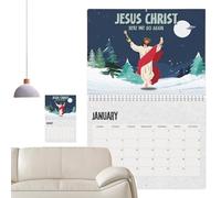 Calendrier chrétien - Calendrier de bureau 2025, planificateur religieux catholique de motivation Jésus-Christ pour étudiants, enseignants, bureau, amis, école, mur, intérieur, bureau, Noël, 27,9 x