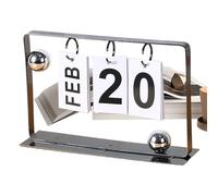 Calendrier classique en métal - Calendrier debout réglable pour décoration | Art en fer avec design à retournement, organiseur de date réutilisable, décoration de bureau élégante, accessoire pratique