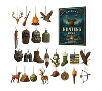 Calendrier compte à rebours,2025 Chasse Avent Bidimensionnel Décoration de | Décorations d'arbre de Noël de chasse cool - Pour les fêtes d'anniversaire Fête Entrée Couronnes de fenêtre Chambre Armoire