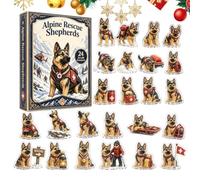 Calendrier compte à rebours 2026 2D 2D 24 jours Chien Figurines drôles | Ensemble de compte à rebours 24 jours de Noël pour garçons, filles, adultes, maison, bureau, arbre mural, fête, vacances