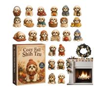 Calendrier compte à rebours 2026 jours avec décoration chien Aventss 2026 | Pendentifs en acrylique 2D en forme de chien pour enfants et adultes pour maison, appartement, fête, arbre de Noël, mur