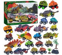 Calendrier Compte à Rebours 24 Jours Pour Mini Voiture Avec Dinosaures - Ensemble D'activités Et Prix De Vacances En ABS Robuste (~42×31,5 Cm), Jouet Joyeux Pour 3 Ans Au, Garçons Et R