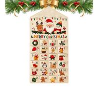 Calendrier compte à rebours de Noël, 60x120 cm, remplissable, 24 pochettes | 24 pochettes numérotées à remplir de bonbons, ou notes, réutilisables année après année, grand calendrier de l'avent