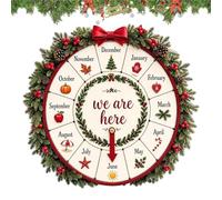 Calendrier Compte à Rebours de Noël Roue Mensuelle Rotative Décoration