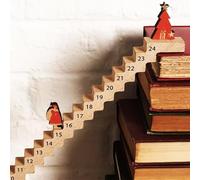 Calendrier compte à rebours des escaliers du Père Noël en bois, calendrier de l'Avent en bois, décoration de Noël pour la maison et le bureau