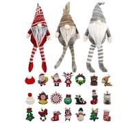 Calendrier compte à rebours du Père Noël 2025 | gnome 2025 Décoration de Noël 24 jours - Bijoux festifs pour et adultes, arbres, tables de fenêtre