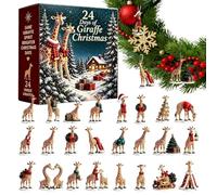Calendrier compte à rebours girafe 2D en acrylique Mini figurines de girafe | Figurines de bureau pour petits animaux pour maison, bureau, salon, chambre à coucher, bibliothèque, rebord de fenêtre