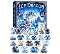 Calendrier compte à rebours Noël Ornement dragon pour table en acrylique 2D | Décor de Noël compte à rebours 24 jours Pour adulte passionné fantasy, table, fête de fin d'année, présentation, décor