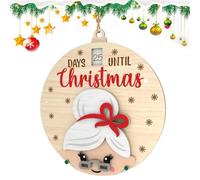 Calendrier Compte À Rebours Noël Panneau d'hiver et ornement en bois | Décoration de Noël Compte à Rebours pour Grand-Mère Pour salon chambre bureau style campagne