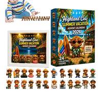 Calendrier Compte À Rebours Vacances Vache | 24 Jours de Mini-figurines Vaches Amusantes avec Boîte Lumineuse LED | Calendrier de l'Avent Fêtes | pour Jeux Amis Fils et Fille Bureau Vacances Été et Nu