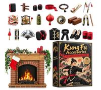 Calendrier Compte à revers Noël 2026 Pendentif festif, Kung Fu | Calendrier polyvalent compte, à l'envers de Noël, 24 jours, hommes et femmes, chambre familiale, ergonomique