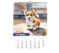 Calendrier Corgi 2025, calendrier des chiots 2025, calendrier mural mensuel pour chiens, calendrier 12 mois, calendrier mural, joli planificateur annuel Corgi, décoration pour la maison et les