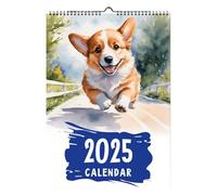 Calendrier Corgi 2025, calendrier des chiots 2025,Calendrier mural mensuel pour chiens - planificateur annuel annuel Corgi, planificateur de calendrier de 12 mois pour organiser et planer