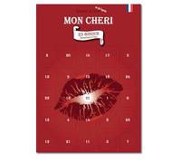 Calendrier Couple “Mon Chéri” - 25 Bisous Sexy pour Mon Homme | Carte Cadeau A3 avec Chevalet Inclus | Idée Cadeau Amoureux, Petit Copain ou Mari | Calendrier de l’Amour à Ouvrir Toute l’Année