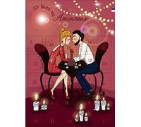 Calendrier Couple Valable Toute l’Année| 25 Défis Romantiques Illustrés | Format A3 | Cadeau pour Noël, Saint-Valentin ou Moment Spécial à Deux | Sans Chocolat ni Gadgets | Chevalet Inclus