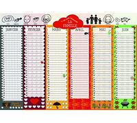 Calendrier d'Anniversaire Perpétuel pour Anniversaires - Format A3 30 x 42 cm - sans Année (FAMILLE) - Poster Inscriptible Coloré