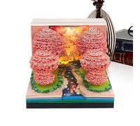 Calendrier d'art 2026 en papier 3D Planificateur hebdomadaire avec bloc-notes décoratif pour appartement, bureau à domicile, hôtel, Noël, Thanksgiving