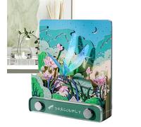 Calendrier d'art 3D 2025 - Bloc-notes sculpté en papier, design sculpté d'étang de, bloc de paysage en couches, style de bloc-notes détachable, pièce de papier à lettre d'affichage de bureau